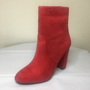 Red Heel Booties size 5.5 NWOT